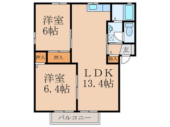 K・アルメリアA棟の物件間取画像